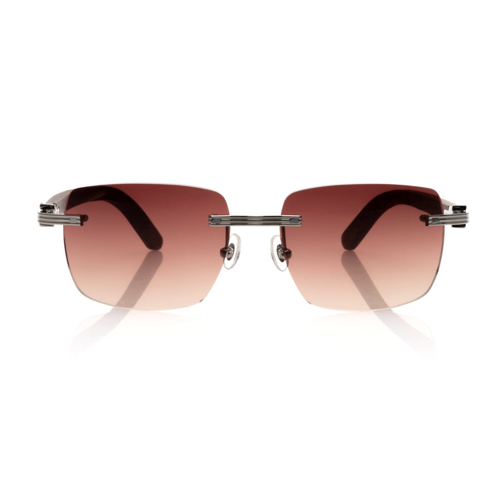 Lunettes Sans Cerclage — Bois Acajou & Doré