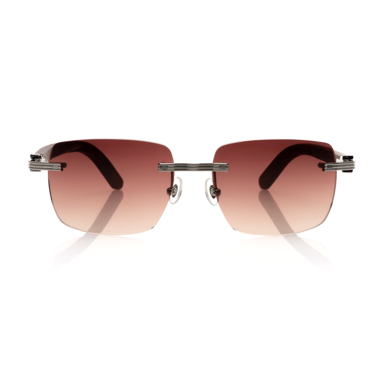 Lunettes Sans Cerclage — Bois Acajou & Doré