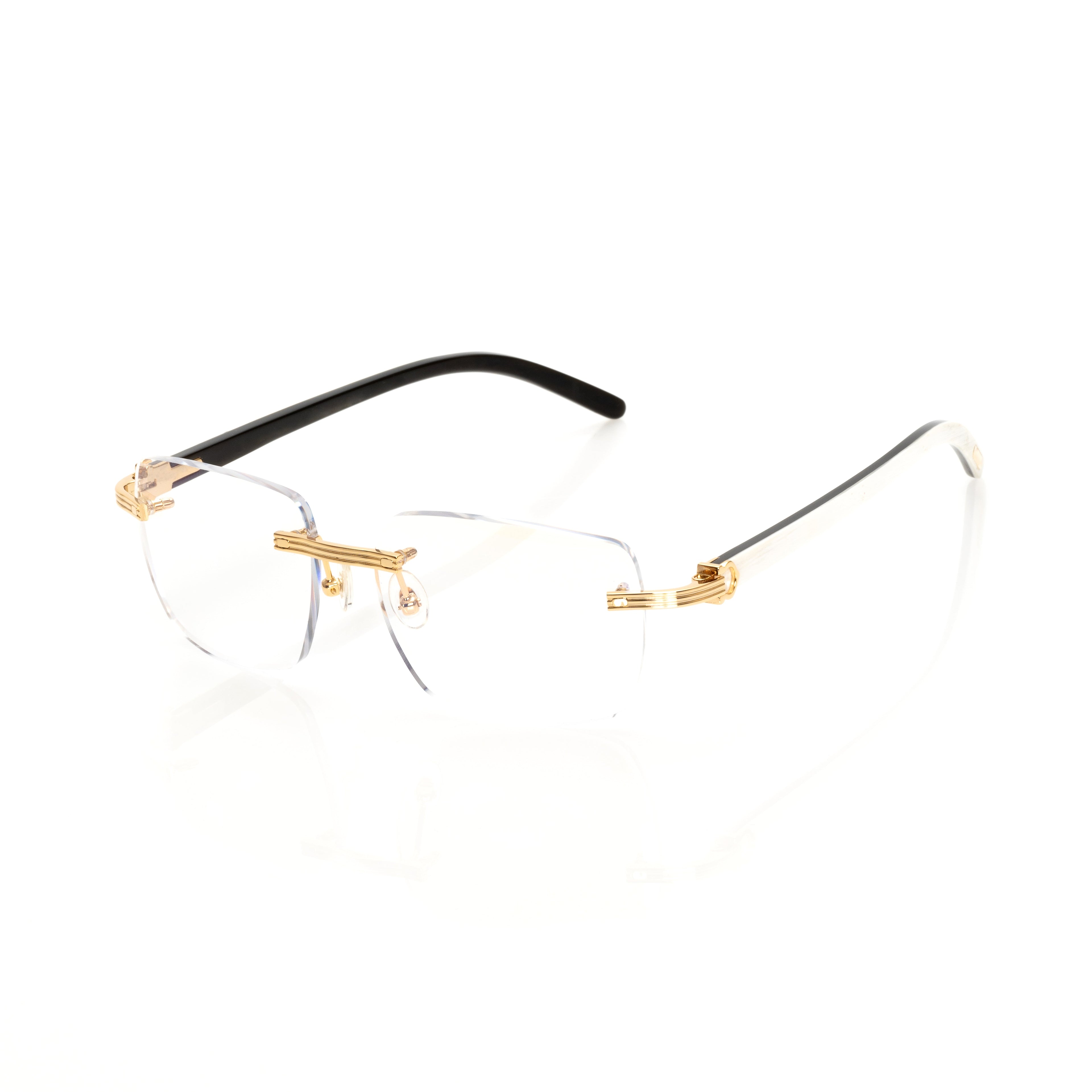 Lunettes Sans Cerclage — Bois Acajou & Doré