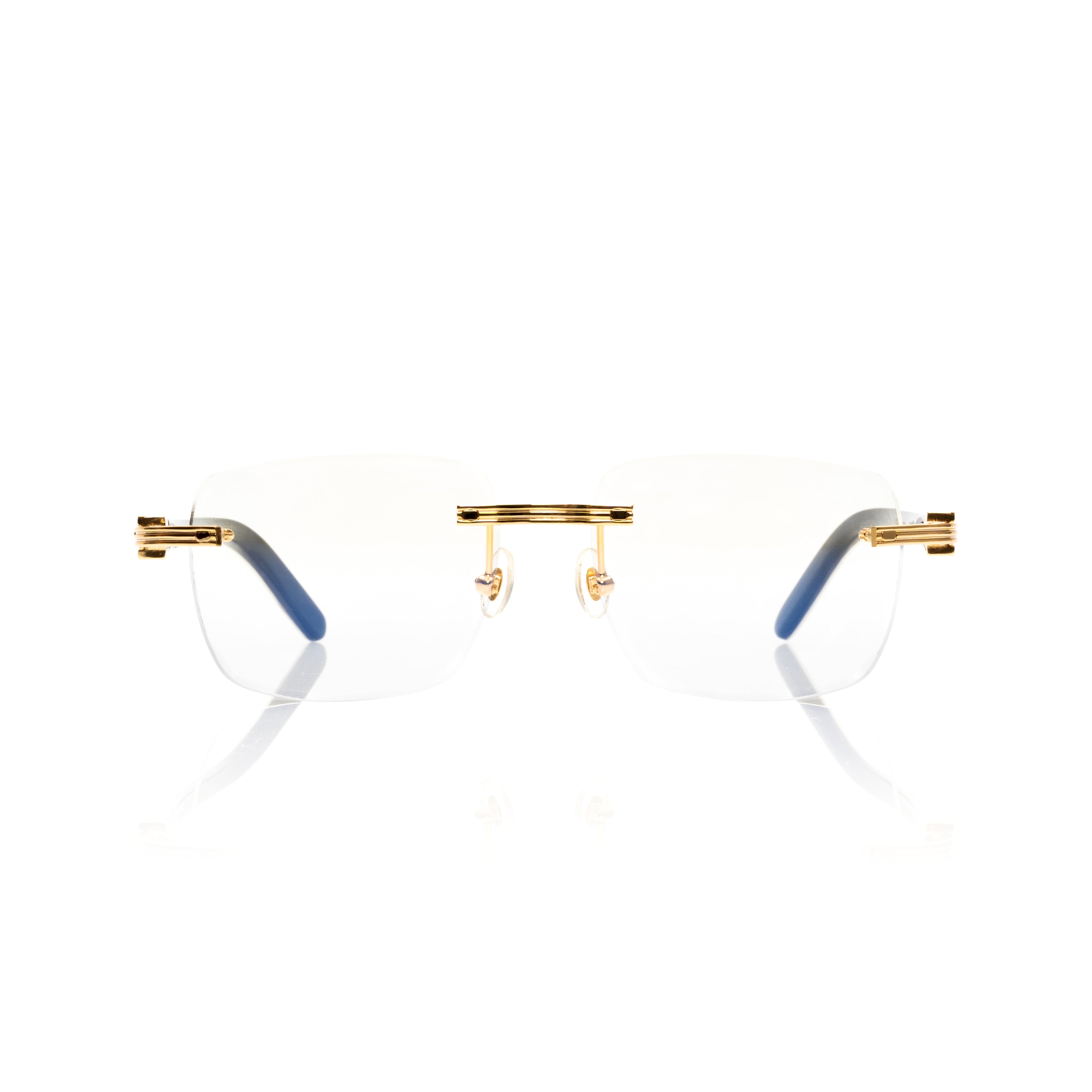 Lunettes Sans Cerclage — Bois Acajou & Doré