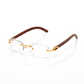 Lunettes Sans Cerclage — Bois Acajou & Or