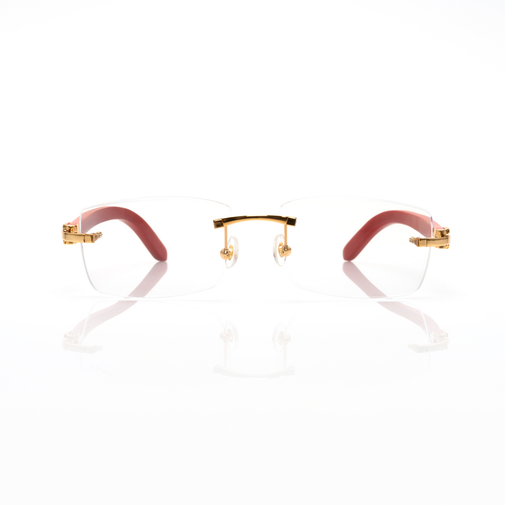 Lunettes Sans Cerclage — Bois Bleu & Argent