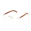 Lunettes Sans Cerclage — Bois Rouge & Argent