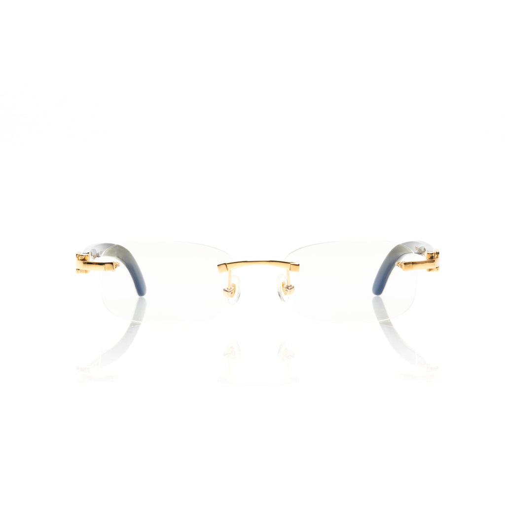 Lunettes Sans Cerclage — Bois Rouge & Argent