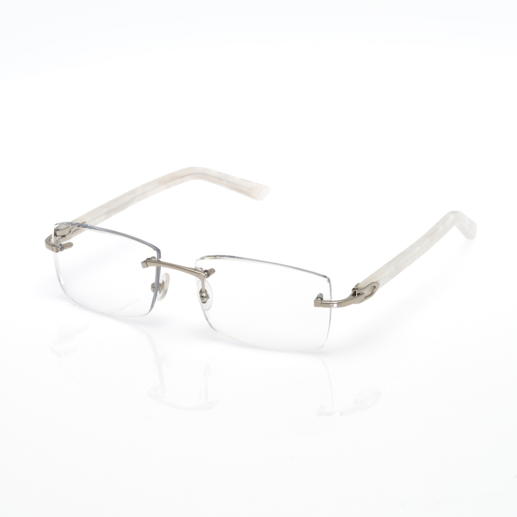Lunettes Sans Cerclage — Branches Nacre & Métal Doré