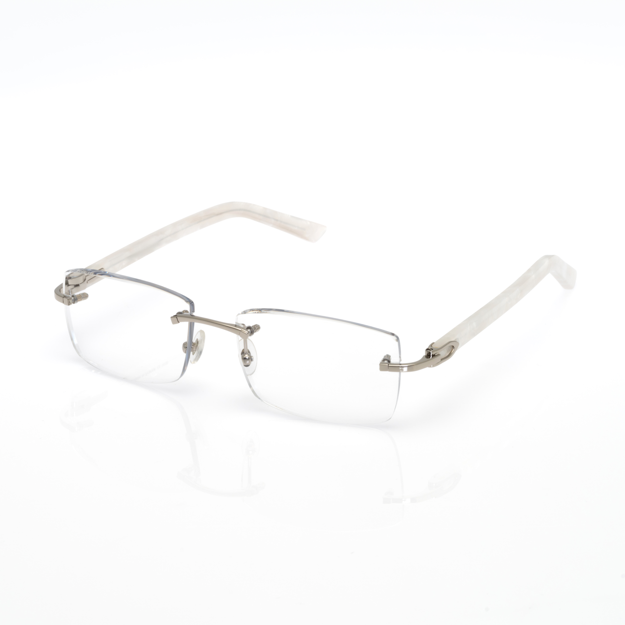 Lunettes Sans Cerclage — Branches Nacre & Métal Doré