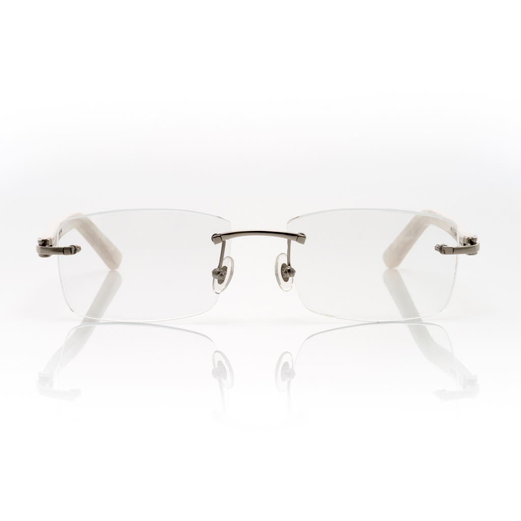 Lunettes Sans Cerclage — Branches Nacre & Métal Doré