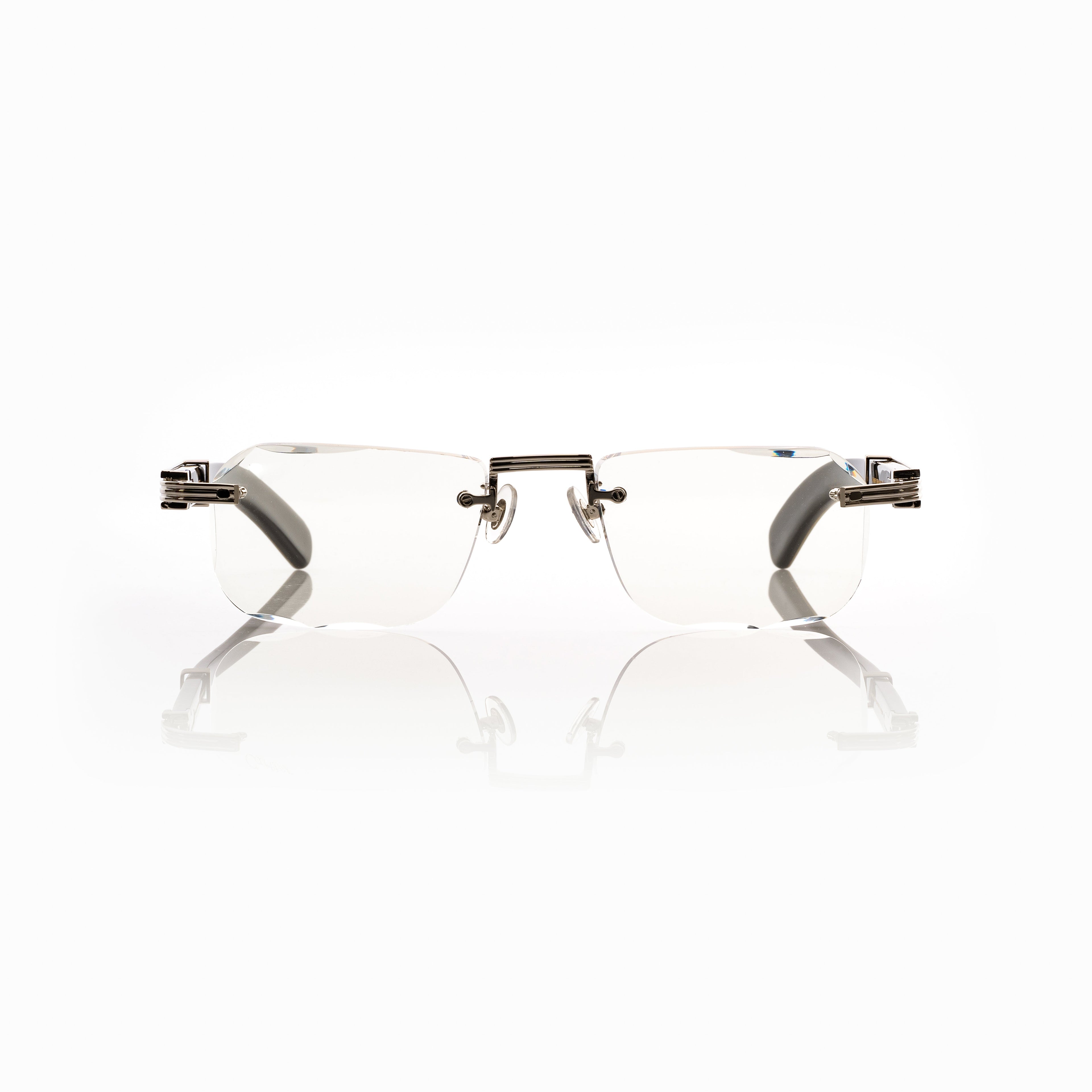 Lunettes Sans Cerclage — Métal Anthracite & Gris