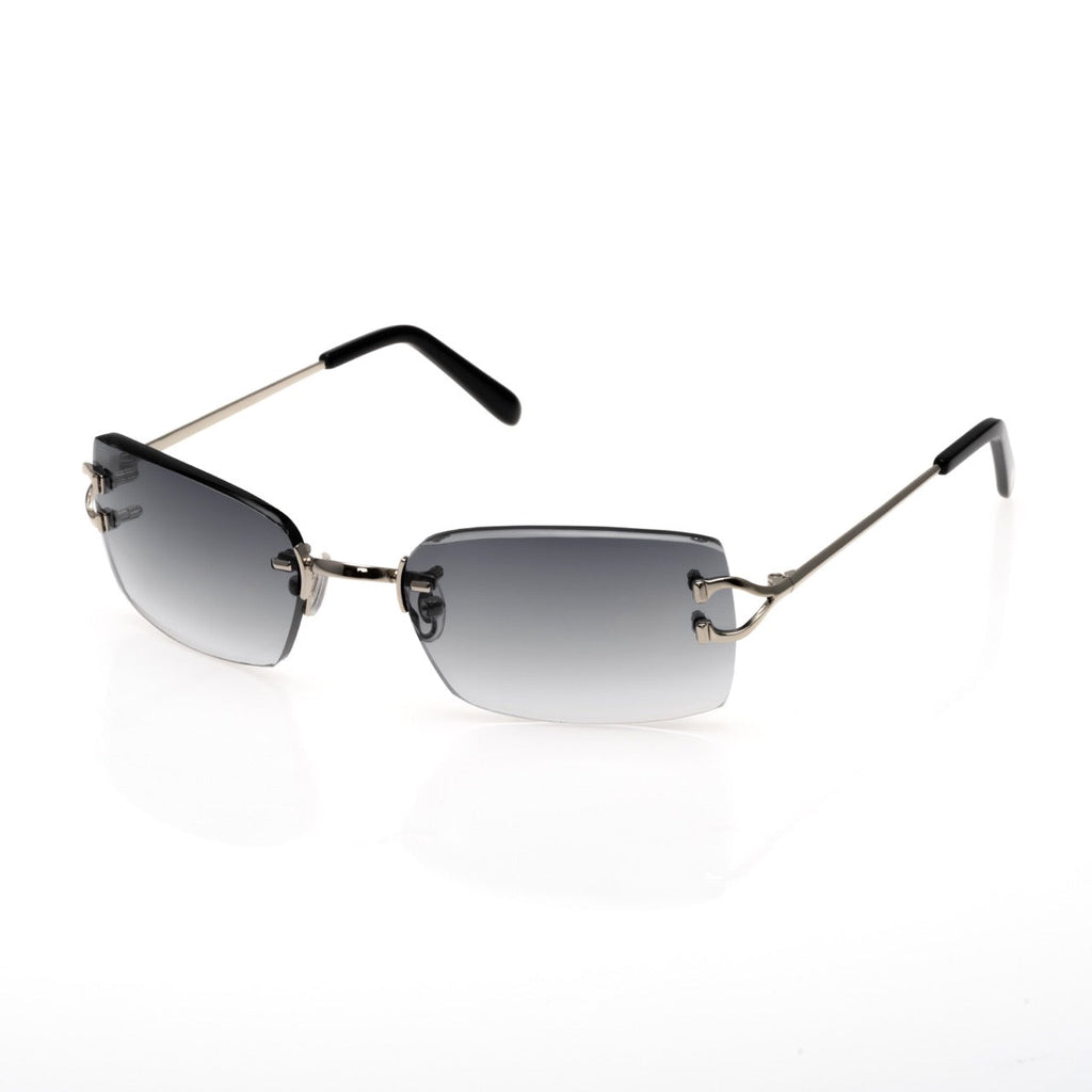 Lunettes Sans Cerclage — Métal Argenté & Dégradé Fumé