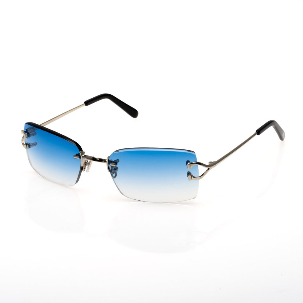 Lunettes Sans Cerclage — Métal Argenté & Dégradé Fumé
