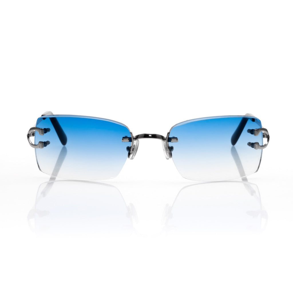 Lunettes Sans Cerclage — Métal Argenté & Dégradé Fumé