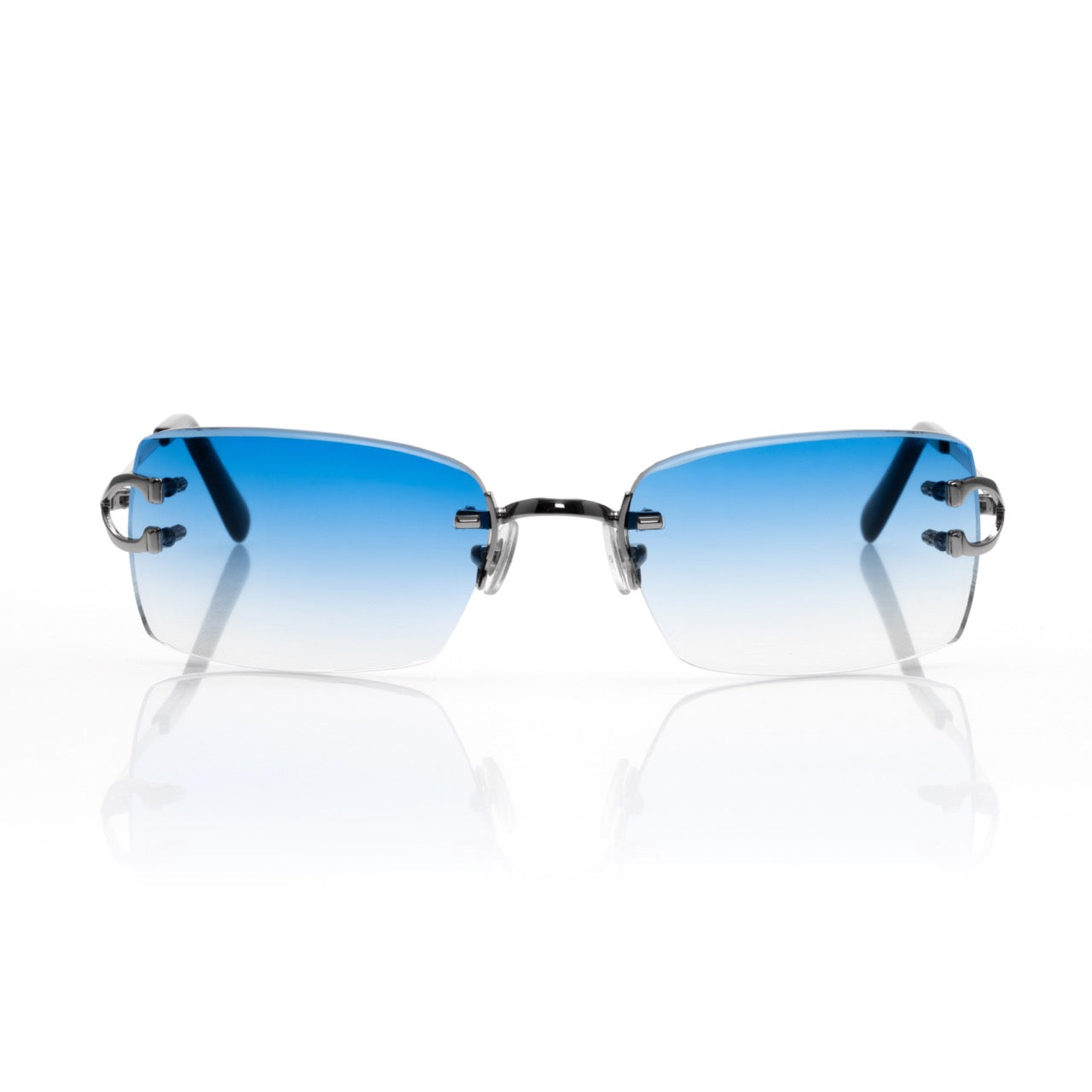 Lunettes Sans Cerclage — Métal Argenté & Dégradé Fumé