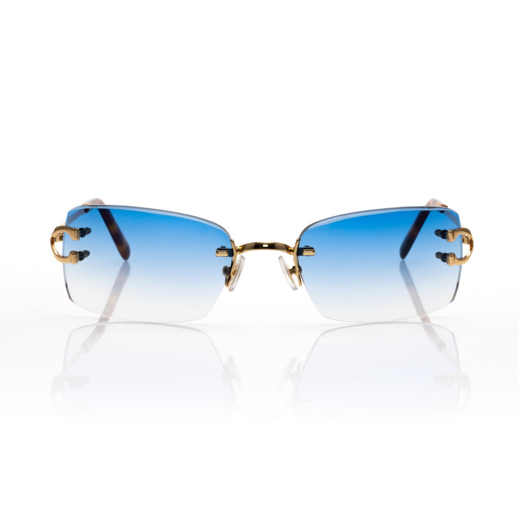 Lunettes Sans Cerclage — Métal Argenté & Dégradé Fumé