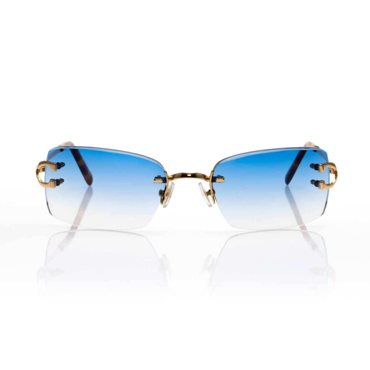 Lunettes Sans Cerclage — Métal Argenté & Dégradé Fumé