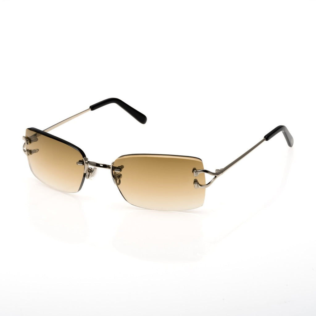Lunettes Sans Cerclage — Métal Argenté & Dégradé Fumé