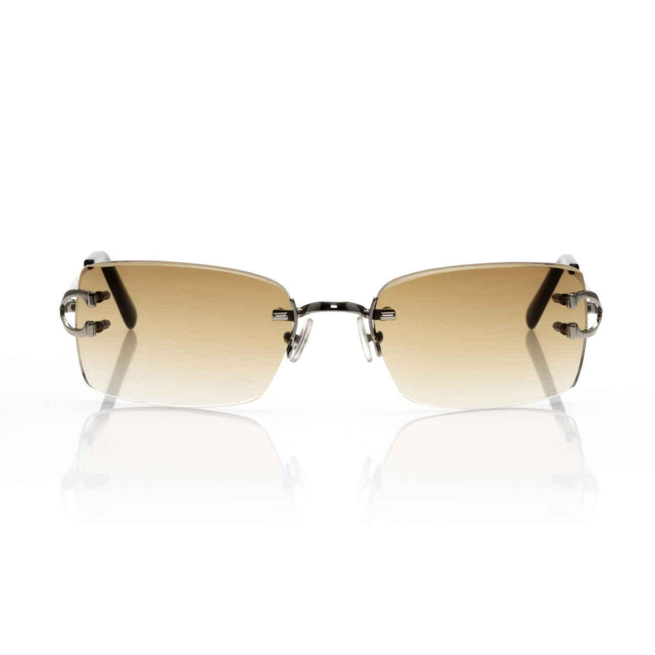 Lunettes Sans Cerclage — Métal Argenté & Dégradé Fumé