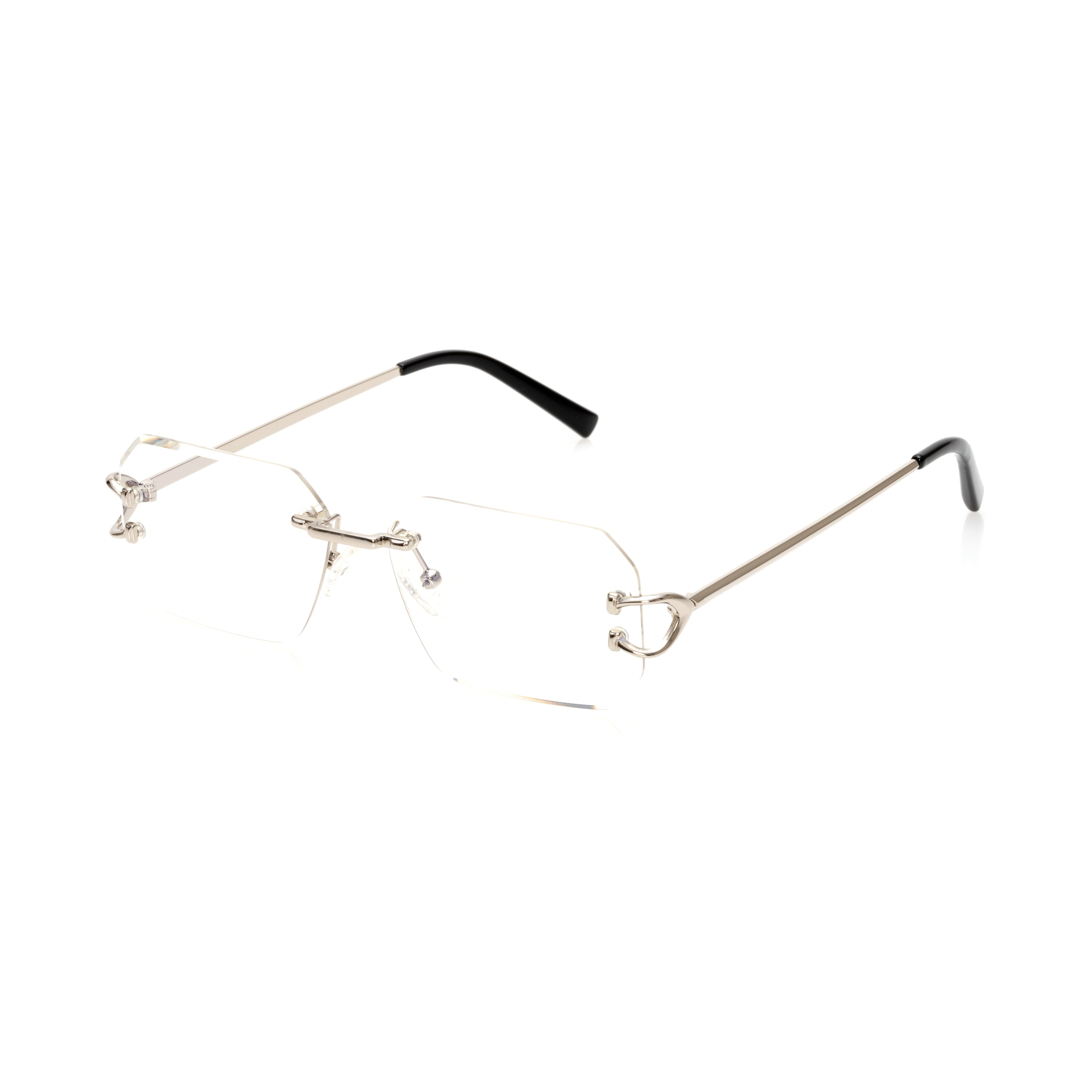 Lunettes Sans Cerclage — Métal Argenté Épuré