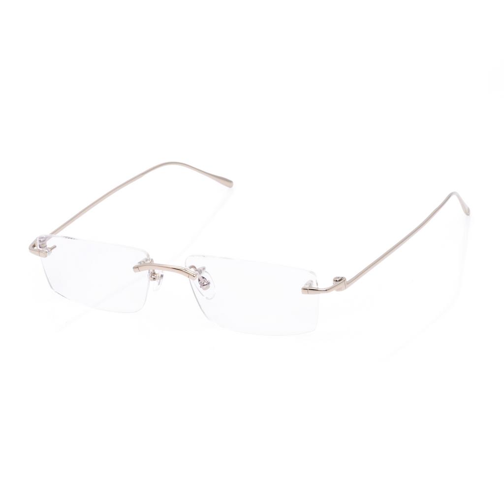 Lunettes Sans Cerclage — Métal Argenté Fin