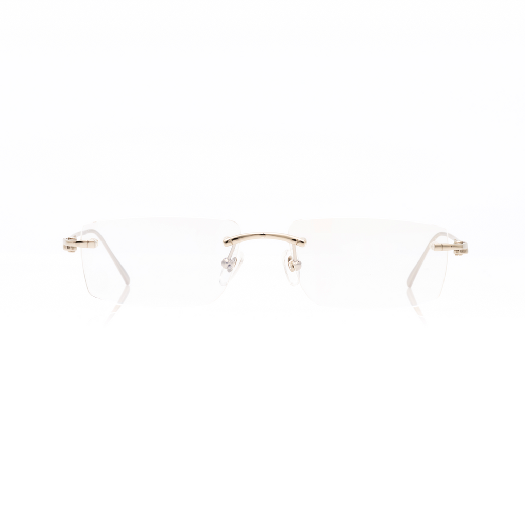 Lunettes Sans Cerclage — Métal Argenté Fin