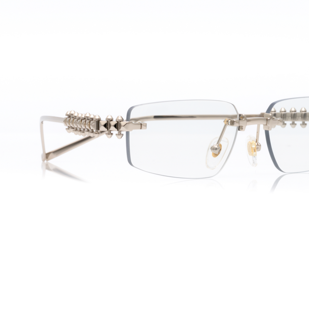 Lunettes Sans Cerclage — Métal Argenté Orné