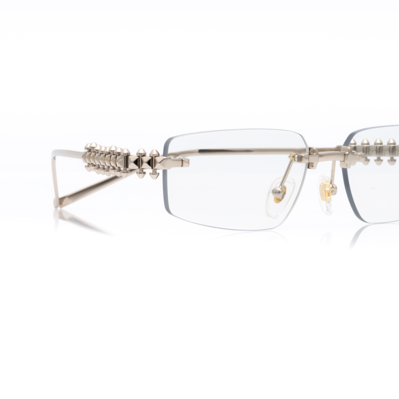 Lunettes Sans Cerclage — Métal Argenté Orné