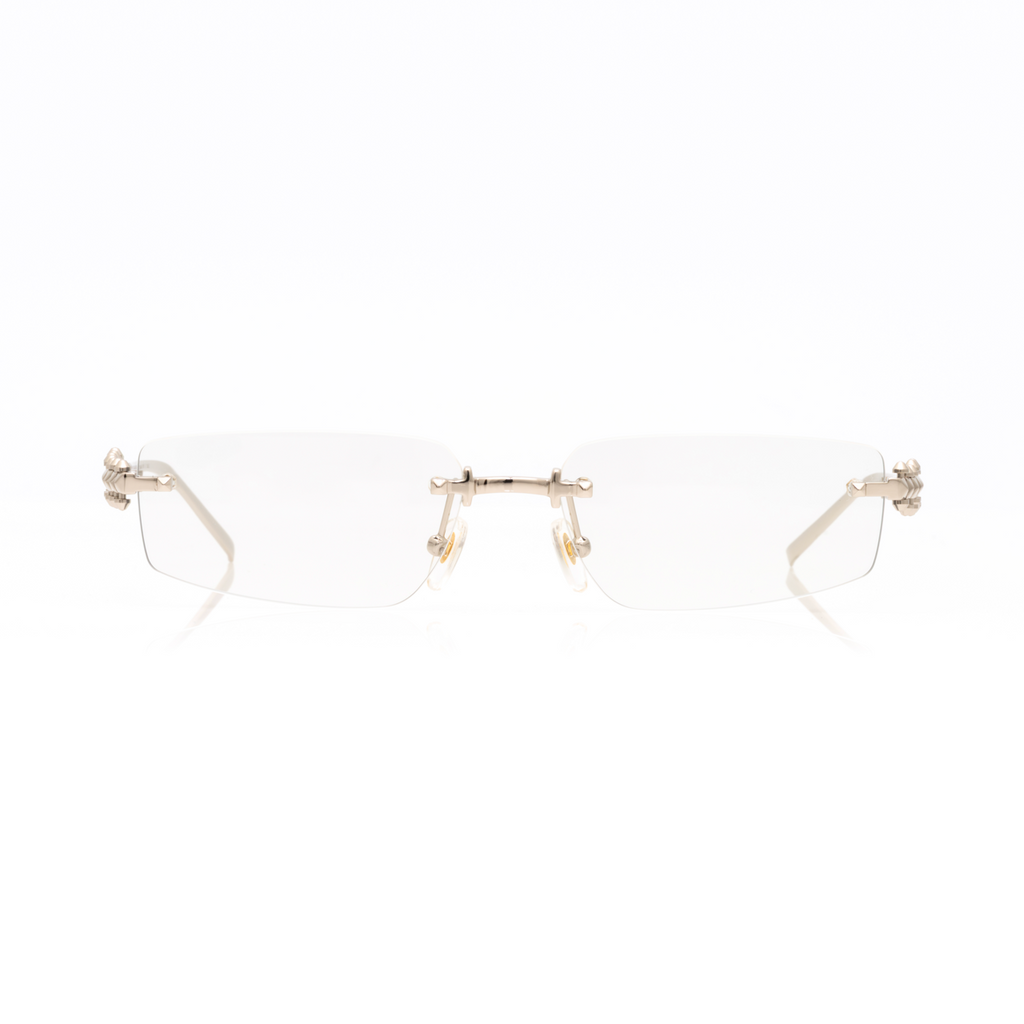 Lunettes Sans Cerclage — Métal Argenté Orné