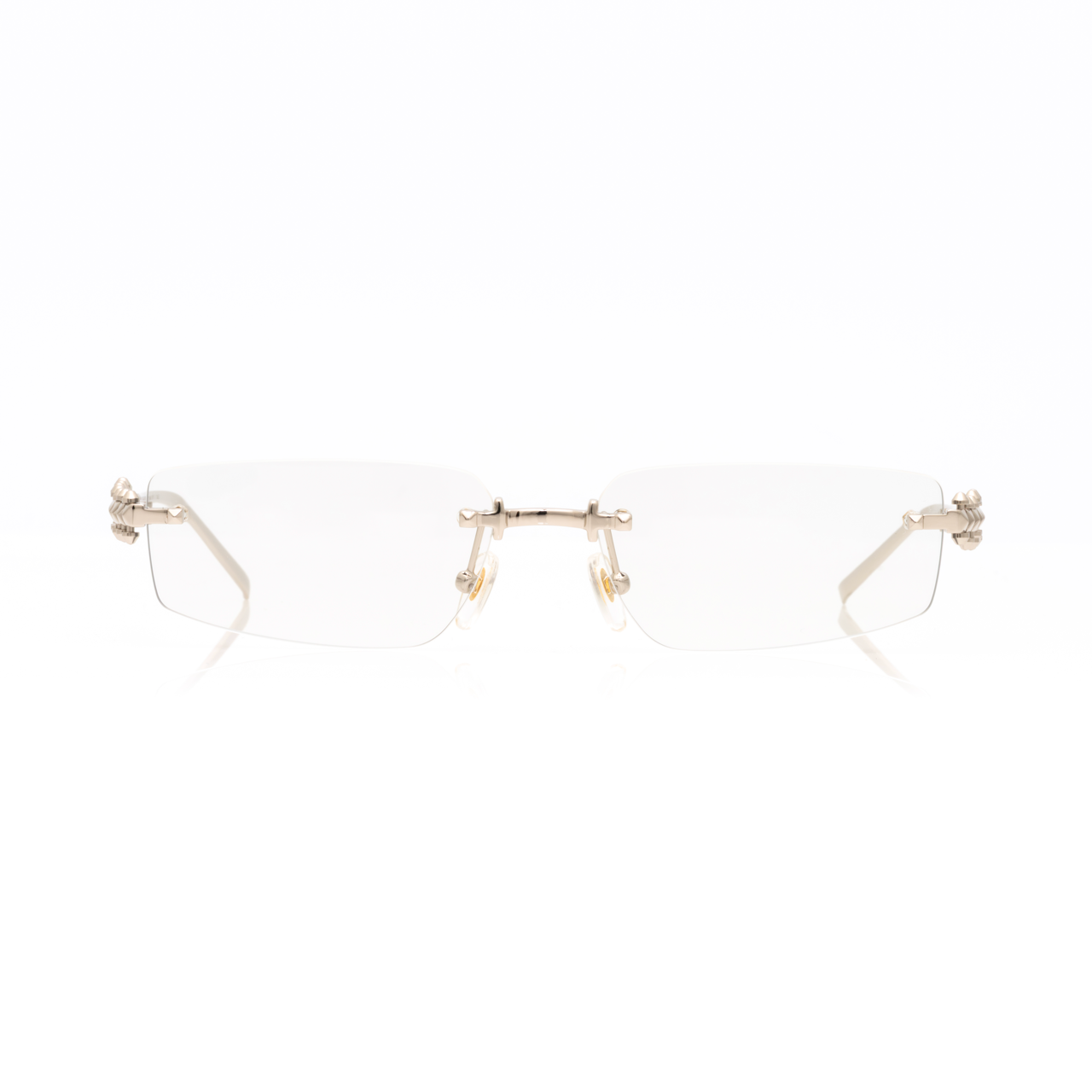 Lunettes Sans Cerclage — Métal Argenté Orné