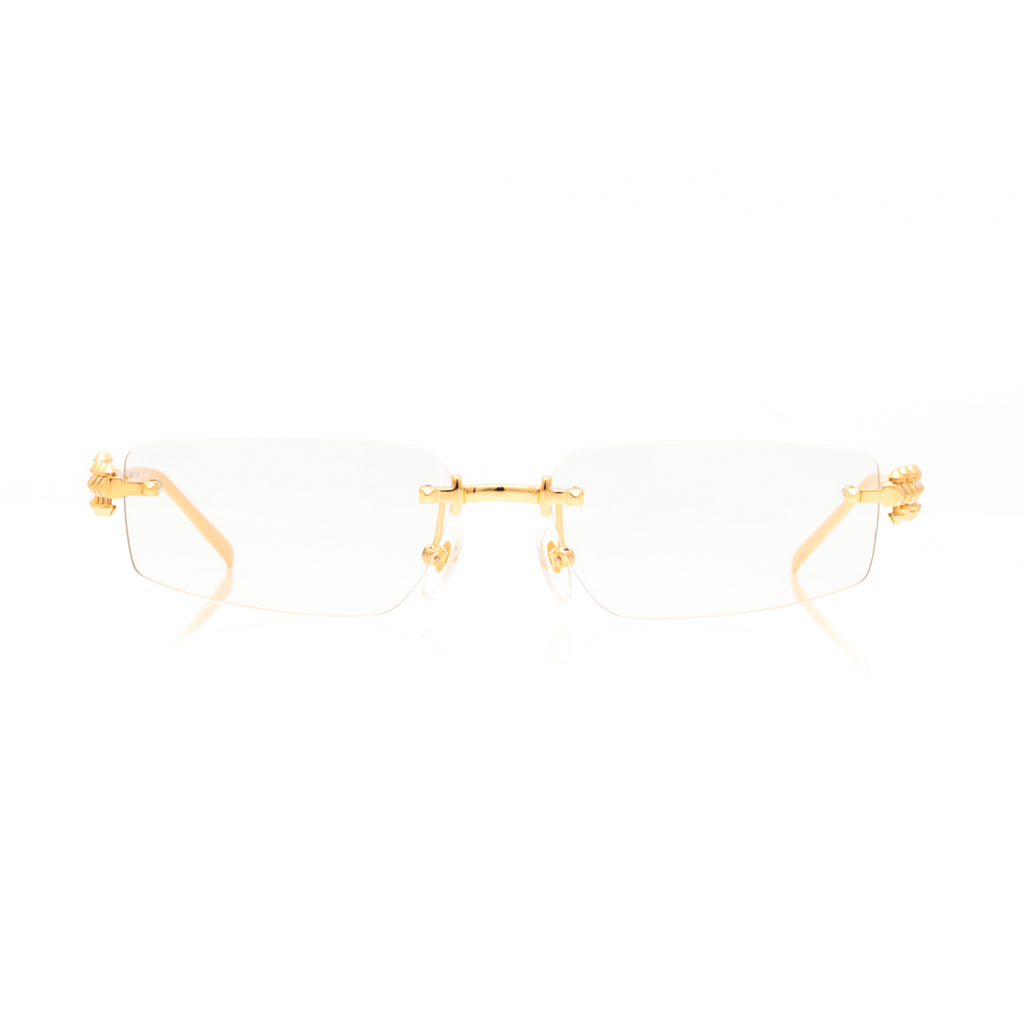 Lunettes Sans Cerclage — Métal Argenté Orné