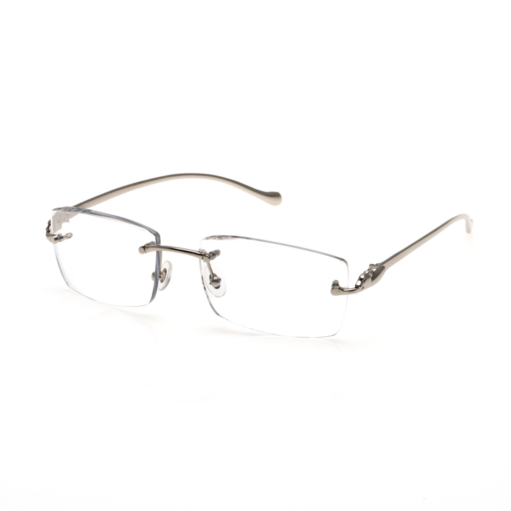 Lunettes Sans Cerclage — Métal Argenté Poli