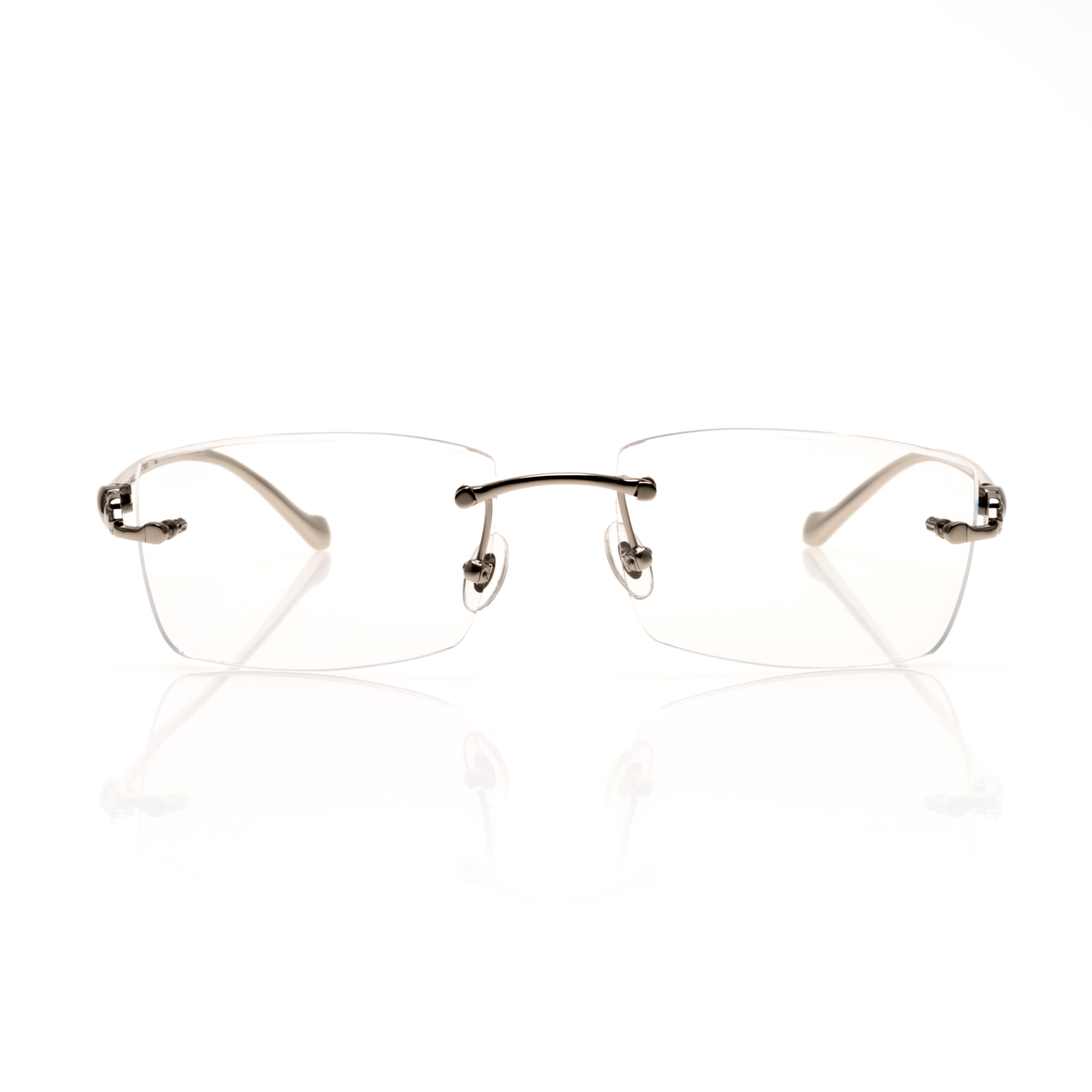 Lunettes Sans Cerclage — Métal Argenté Poli