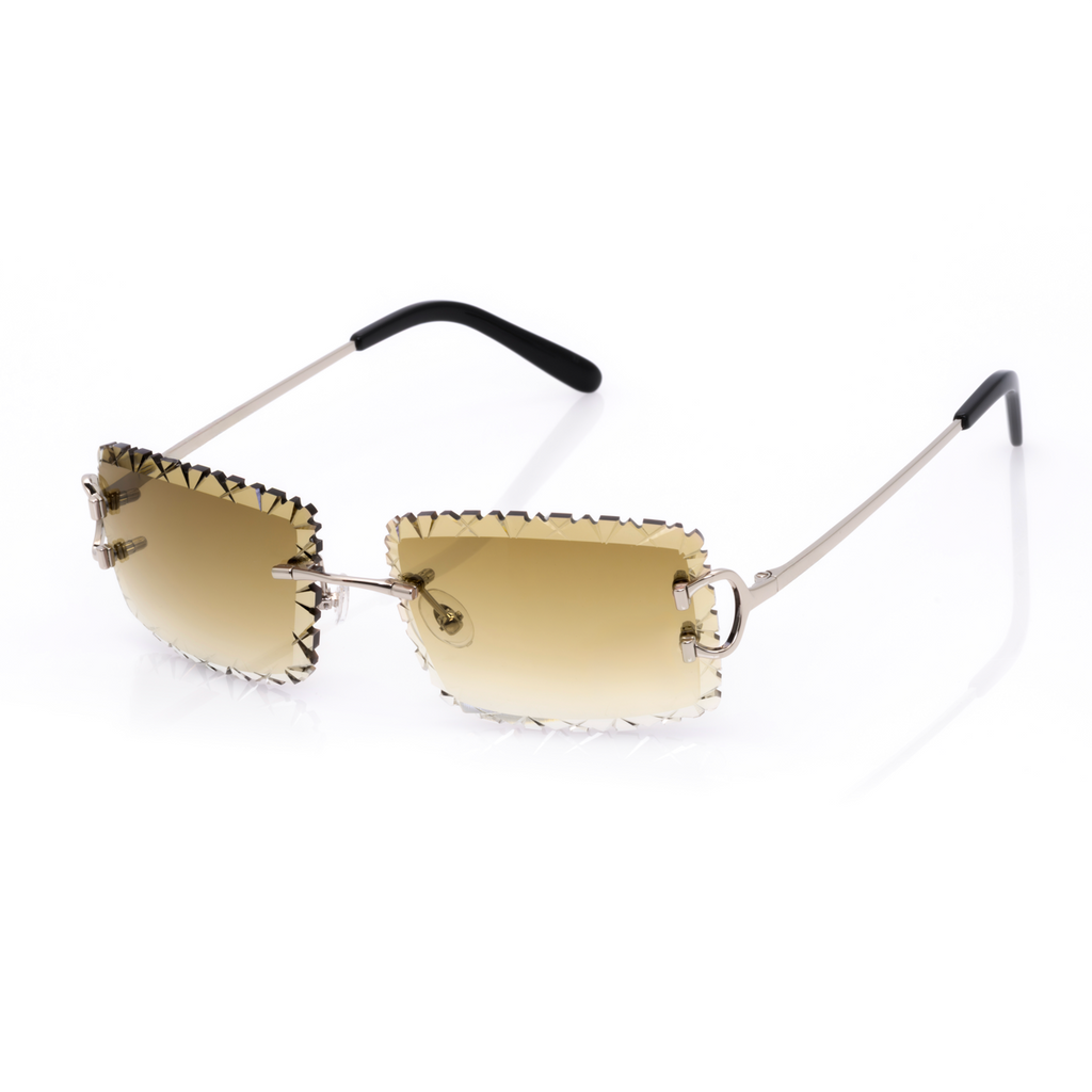 Lunettes Sans Cerclage — Métal Argenté & Verres Bleu Taillés