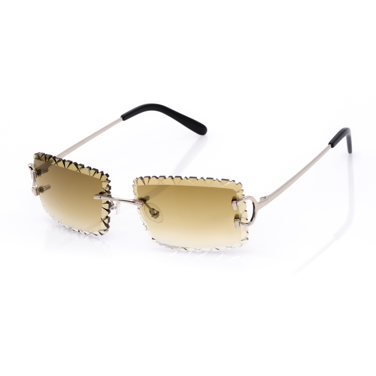 Lunettes Sans Cerclage — Métal Argenté & Verres Bleu Taillés