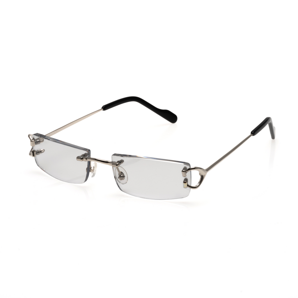 Lunettes Sans Cerclage — Métal Argenté & Verres Fumés