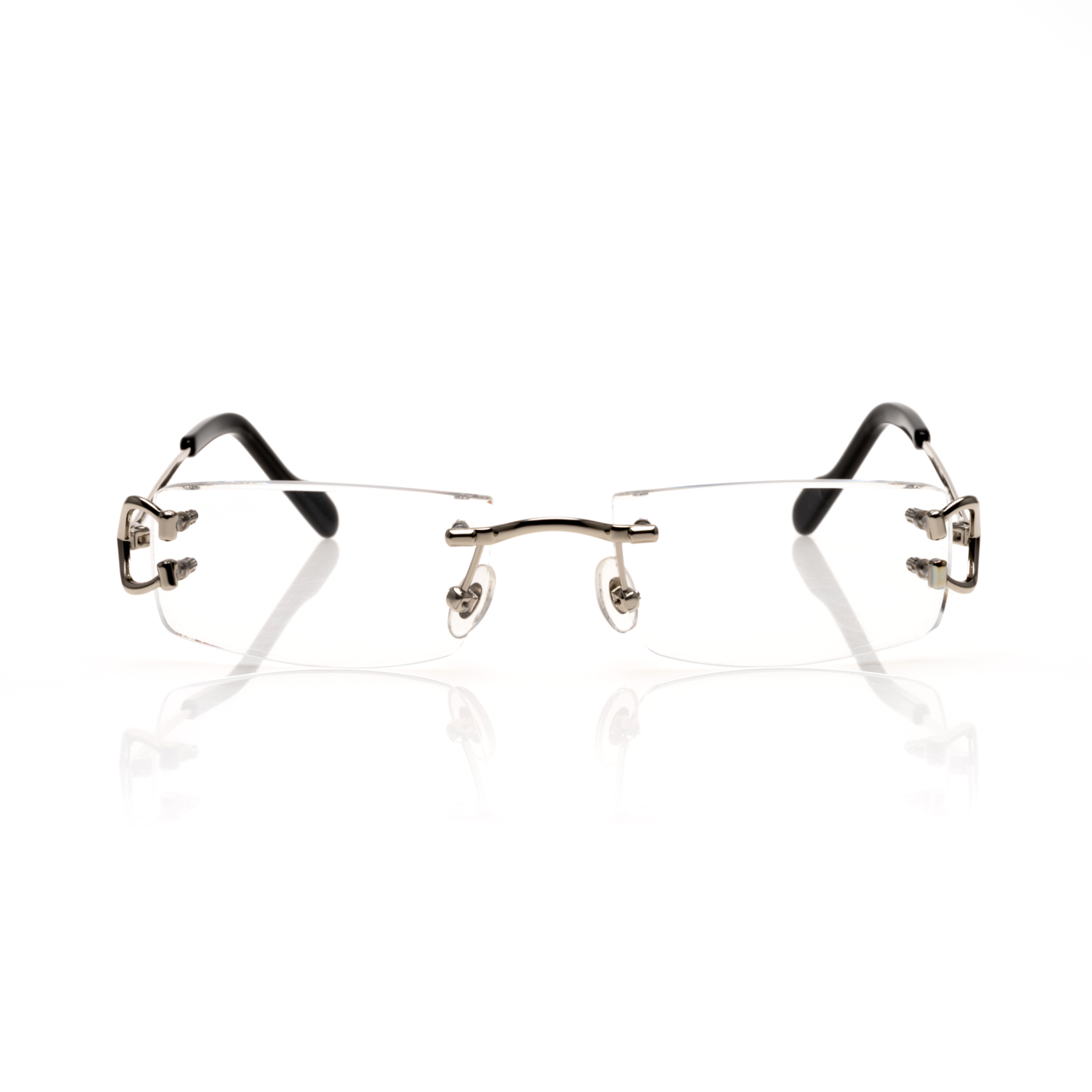 Lunettes Sans Cerclage — Métal Argenté & Verres Fumés