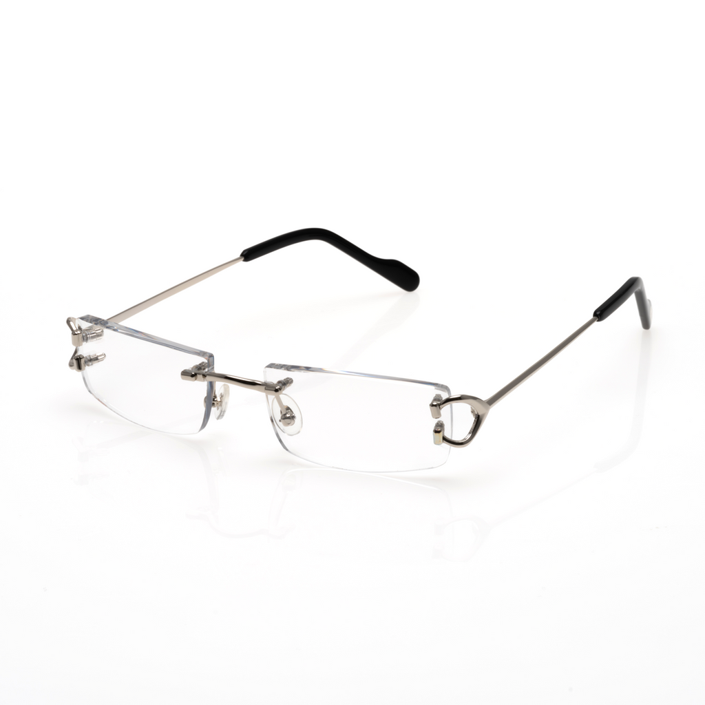 Lunettes Sans Cerclage — Métal Argenté & Verres Fumés