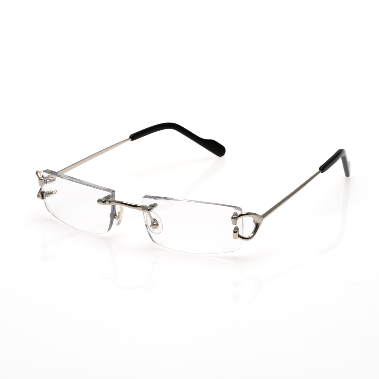 Lunettes Sans Cerclage — Métal Argenté & Verres Fumés