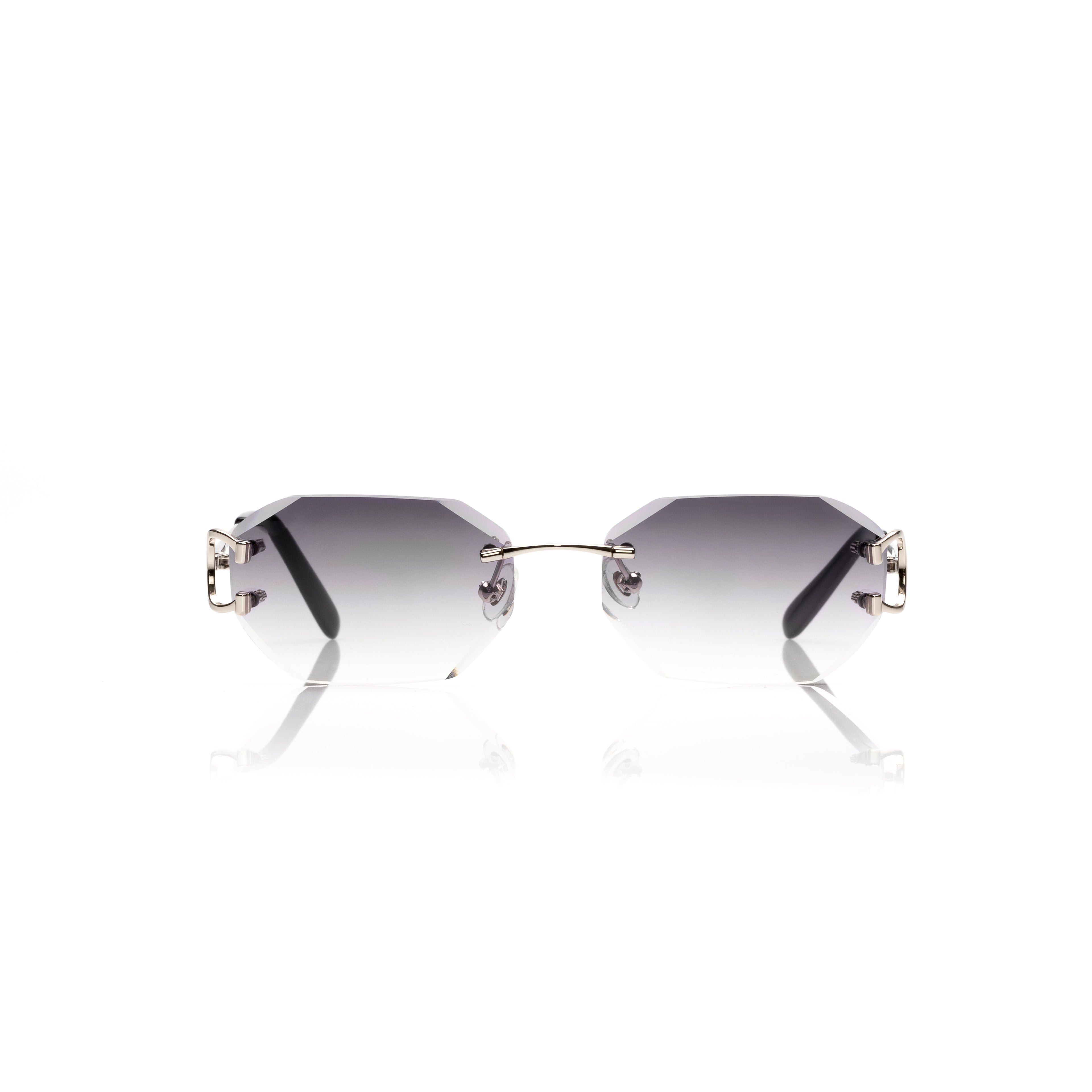 Lunettes Sans Cerclage — Métal Argenté & Verres Fumés · II