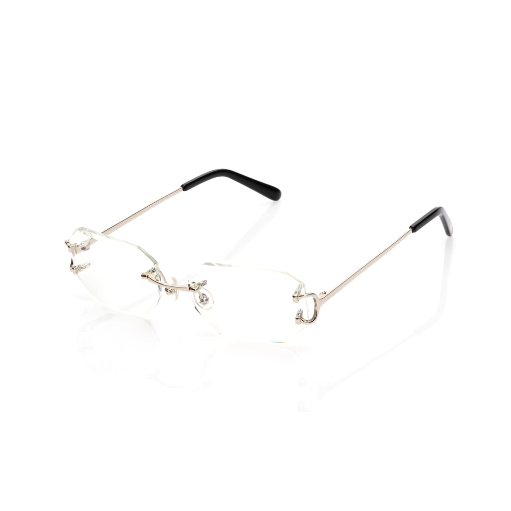 Lunettes Sans Cerclage — Métal Argenté & Verres Fumés · II