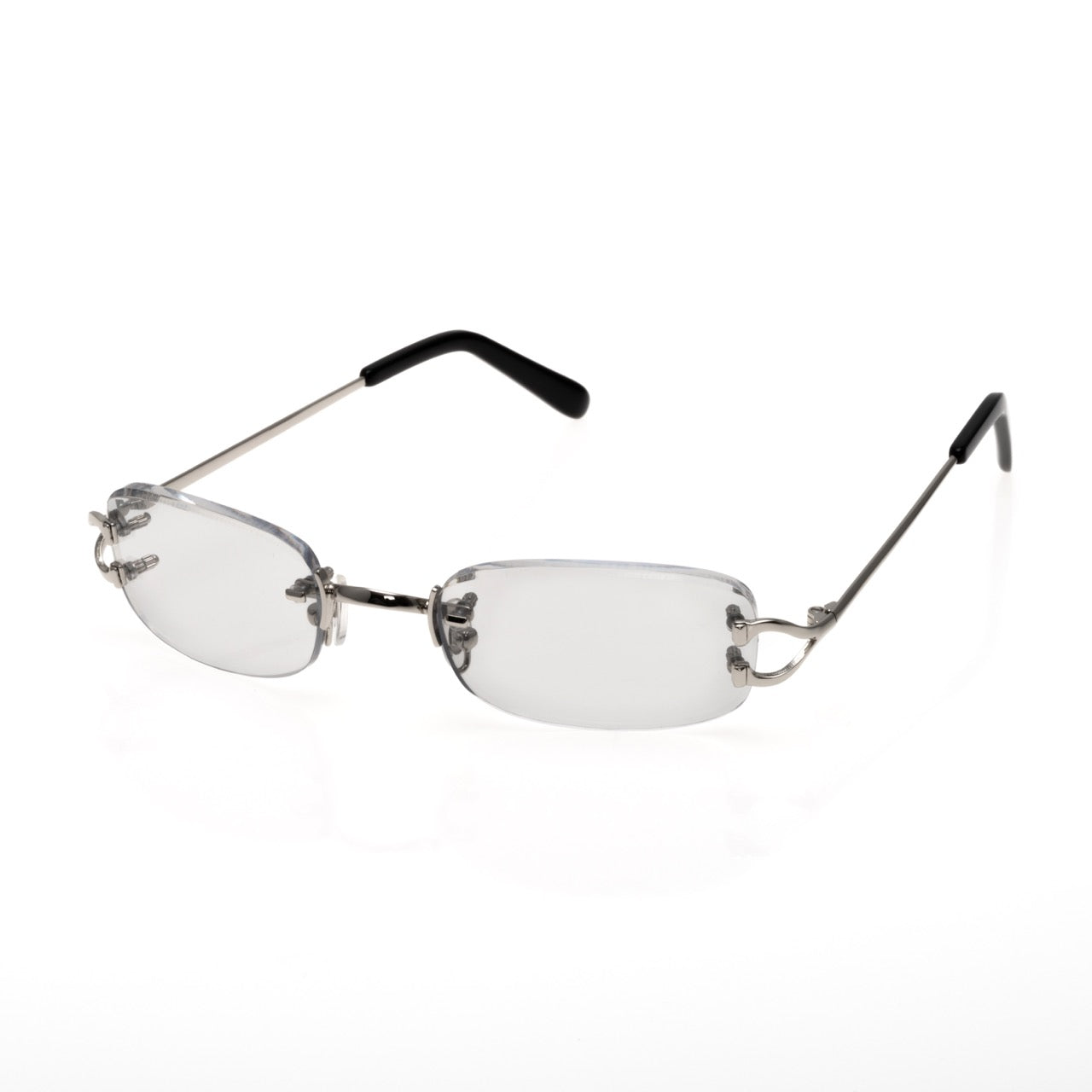 Lunettes Sans Cerclage — Métal Argenté & Verres Transition