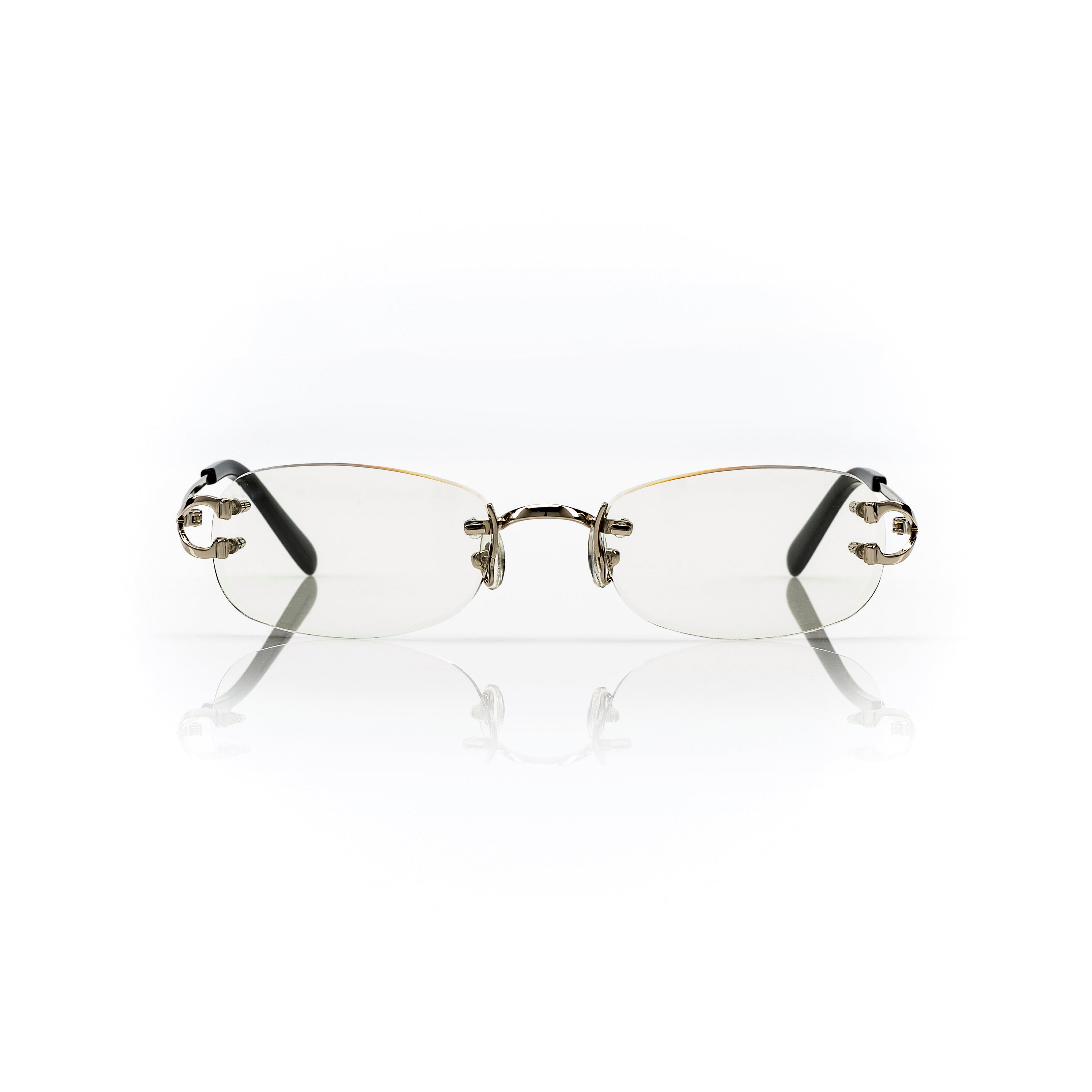 Lunettes Sans Cerclage — Métal Argenté & Verres Transition