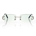 Lunettes Sans Cerclage — Métal Argenté & Verres Vert d'Eau