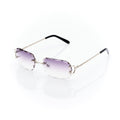 Lunettes Sans Cerclage — Métal Argenté & Verres Violet Taillés