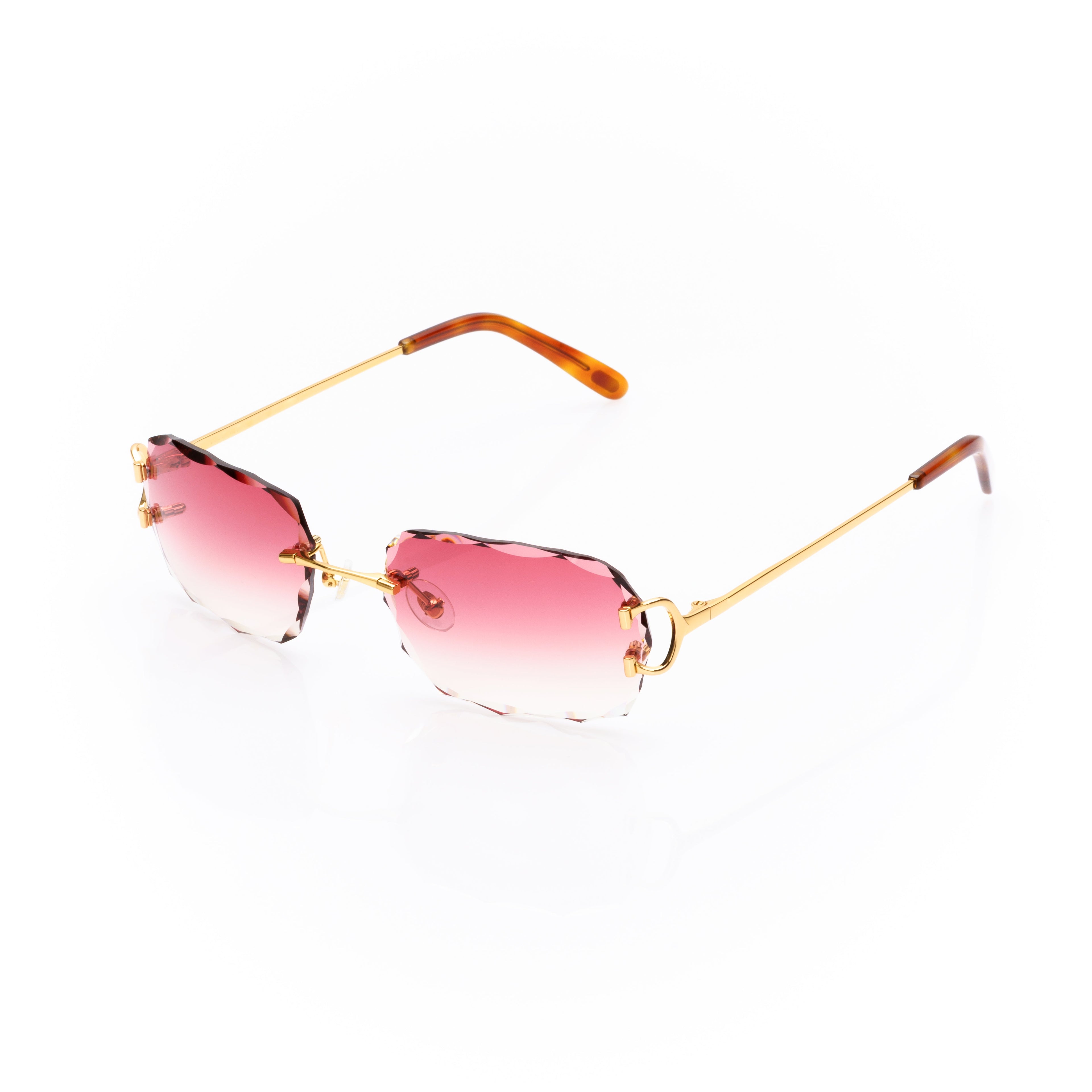 Lunettes Sans Cerclage — Métal Argenté & Verres Violet Taillés