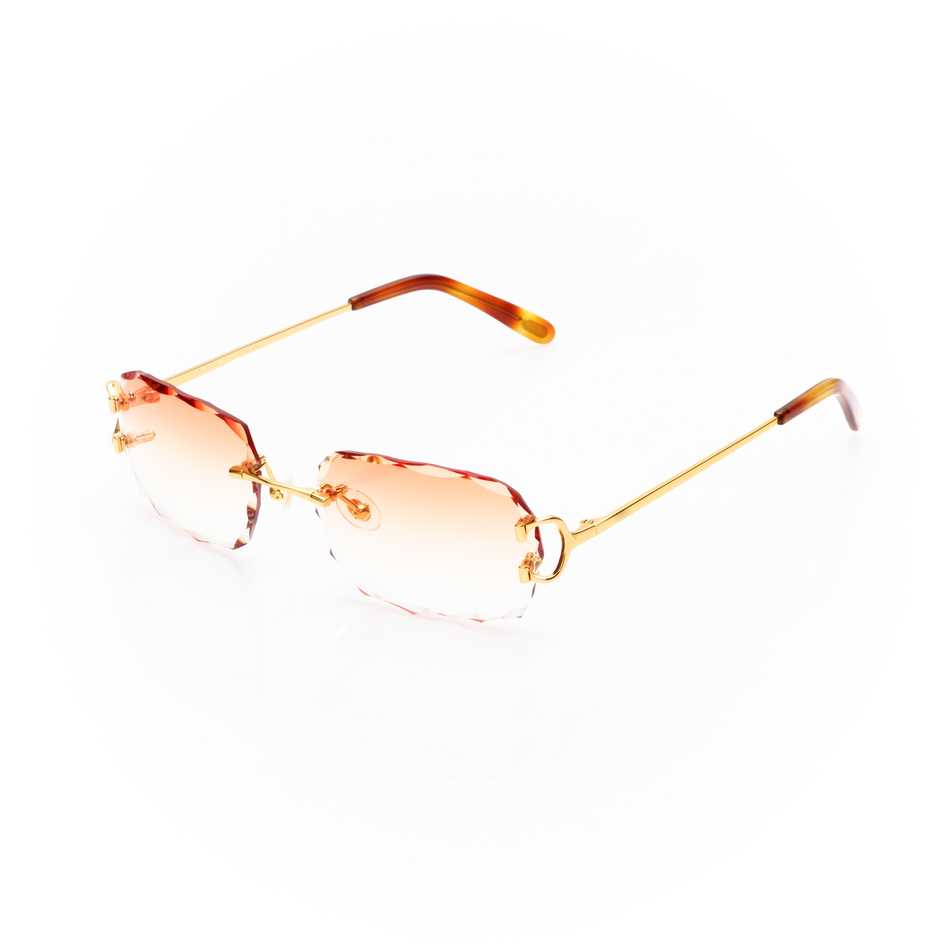 Lunettes Sans Cerclage — Métal Argenté & Verres Violet Taillés