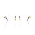 Lunettes Sans Cerclage — Métal Doré & Branches Bleues