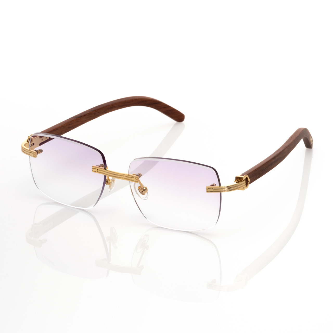 Lunettes Sans Cerclage — Métal Doré & Corne Bicolore