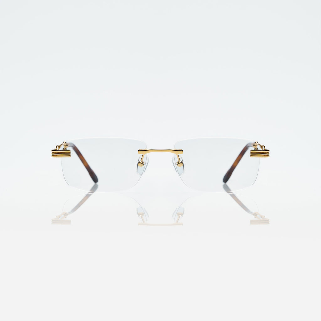 Lunettes Sans Cerclage — Métal Doré & Écaille