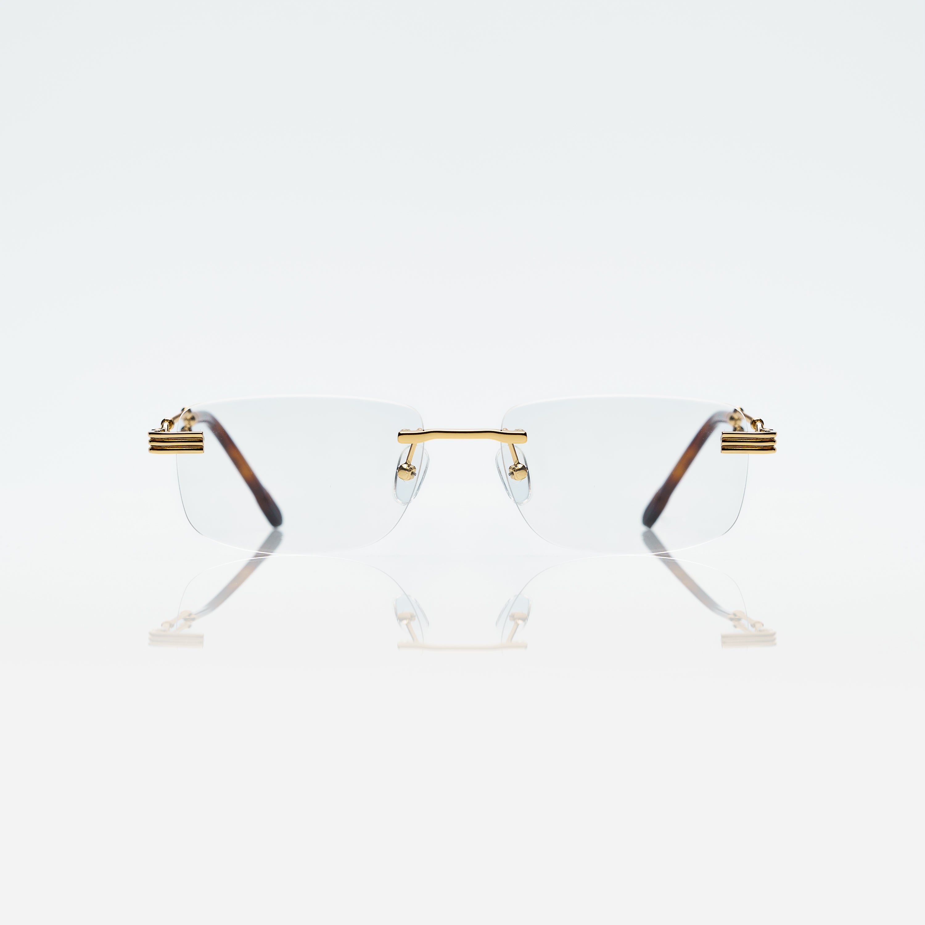 Lunettes Sans Cerclage — Métal Doré & Écaille