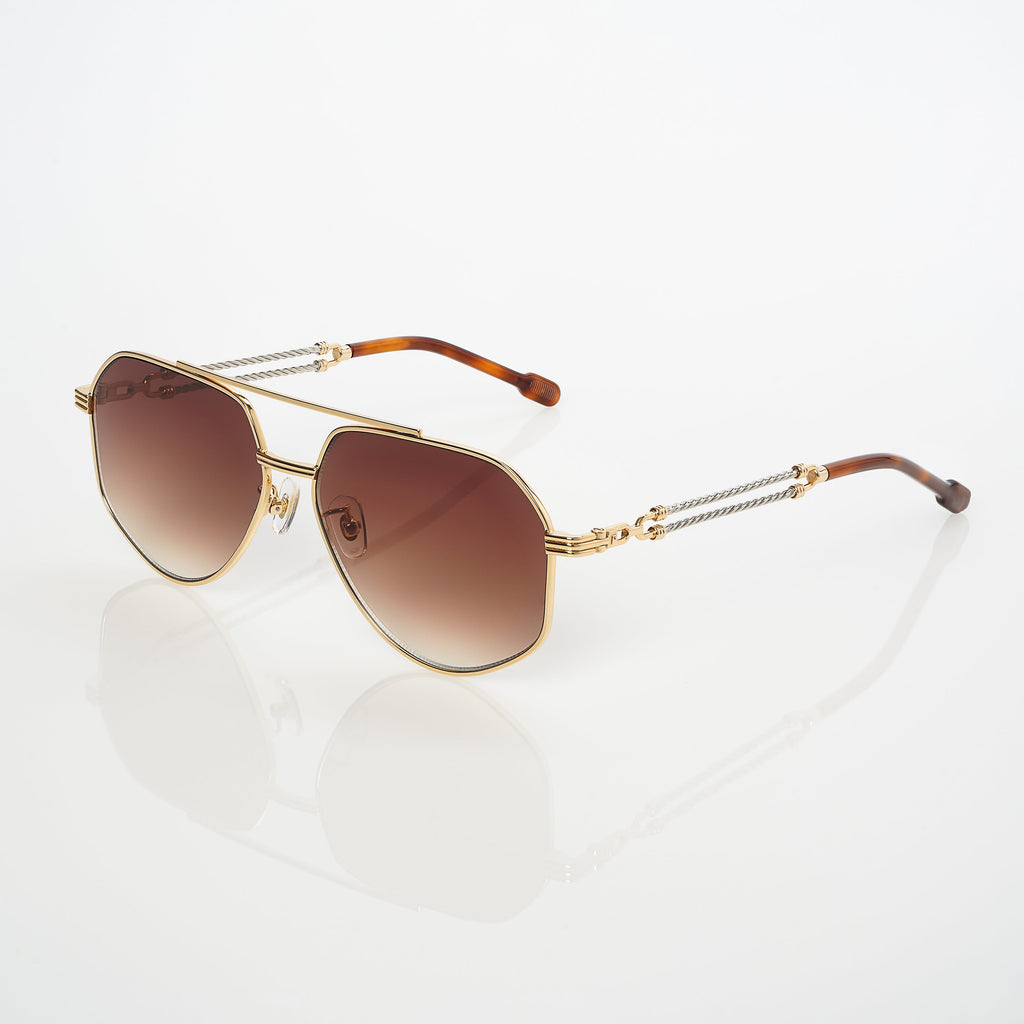 Lunettes Sans Cerclage — Métal Doré & Écaille