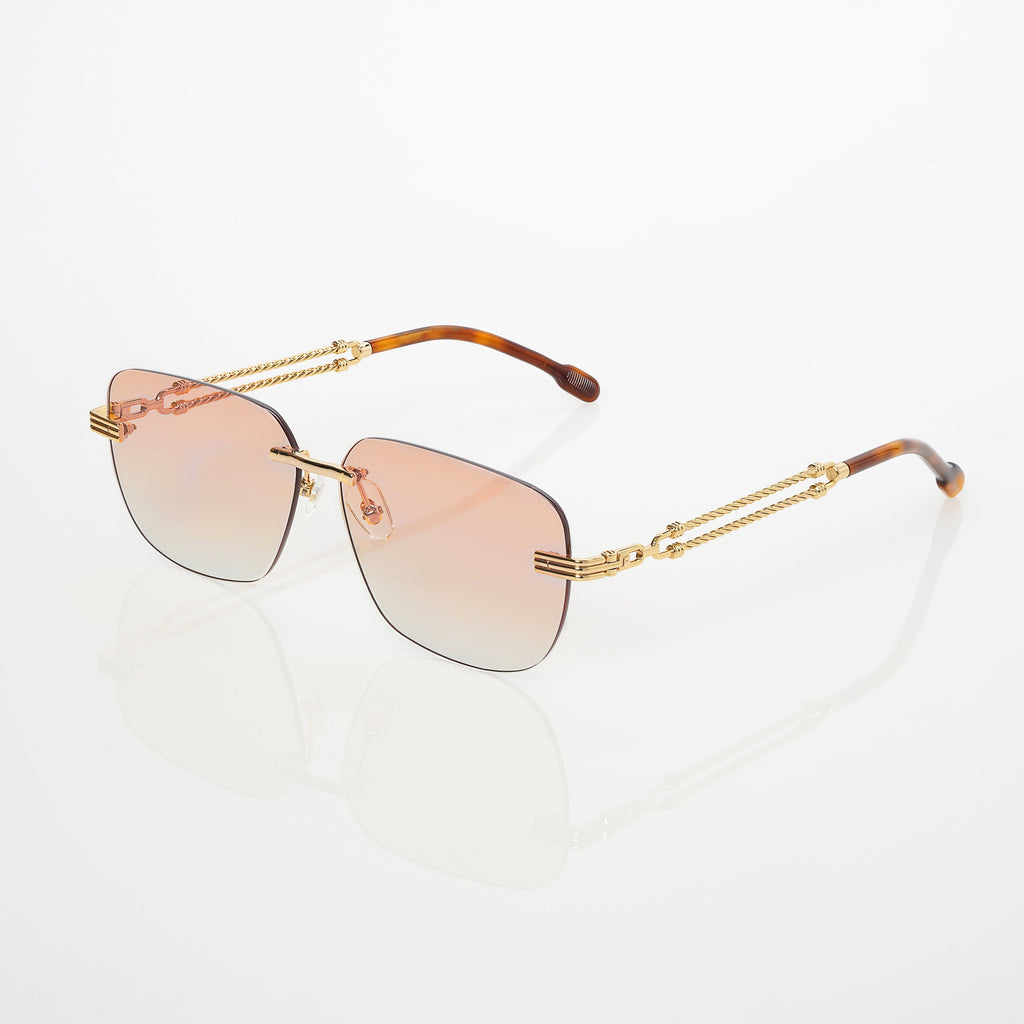Lunettes Sans Cerclage — Métal Doré & Écaille